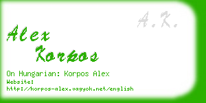 alex korpos business card